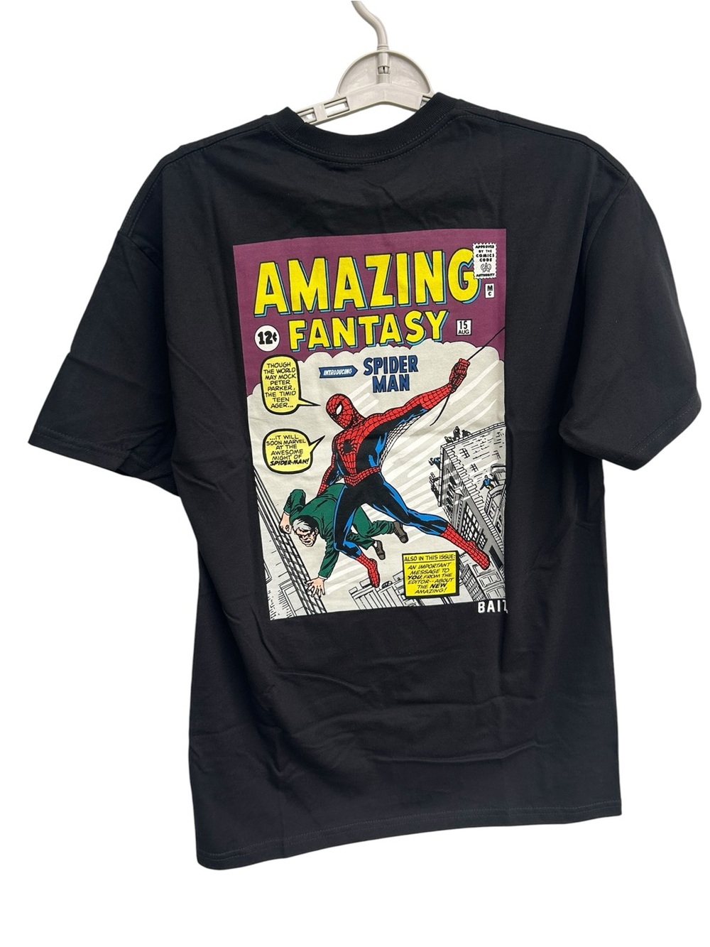 NEW Bait X Spider-Man Men’s Medium T Shirt Marvel Comics Art Modern Black